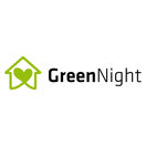 Logo von GreenNight mit einem grünen Herz in einem Haus-Symbol neben dem Markennamen.